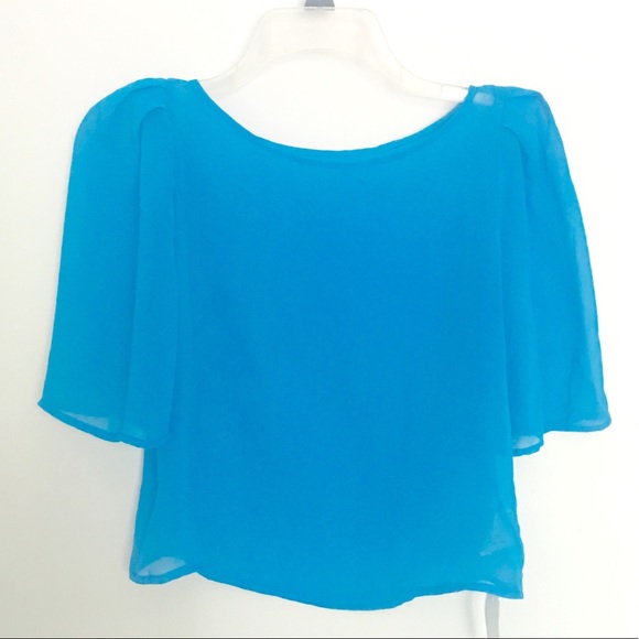 American Apparel Light Blue Tahiti Chiffon Blouse - Picture 1 of 4